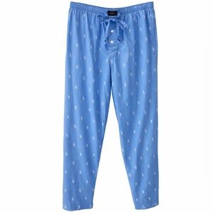 Polo Ralph Lauren Men’s Pajama Pants Blue Cotton Logo Print Size L